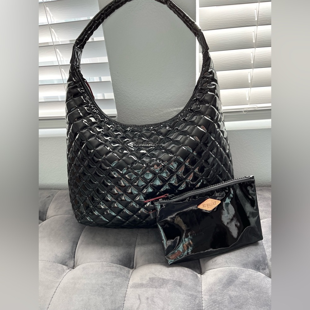 MZ Wallace metro large patent quilted shoulder bag
